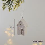 Pendentif "Le Village Silencieux" | Céramique Mate, Décoration d'Arbre Minimaliste