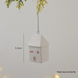 Pendentif "Le Village Silencieux" | Céramique Mate, Décoration d'Arbre Minimaliste