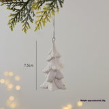 Pendentif "Le Village Silencieux" | Céramique Mate, Décoration d'Arbre Minimaliste