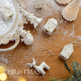 Pendentif "Le Village Silencieux" | Céramique Mate, Décoration d'Arbre Minimaliste